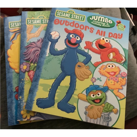 Sesame Street Jumbo Coloring & Activity Book Set Of 3 - New* - Picture 1 of 10